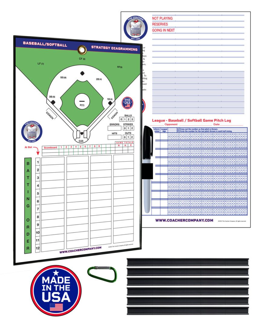 30Pcs 0.5 X 2.35 Inch Baseball Lineup Magnets,Writable